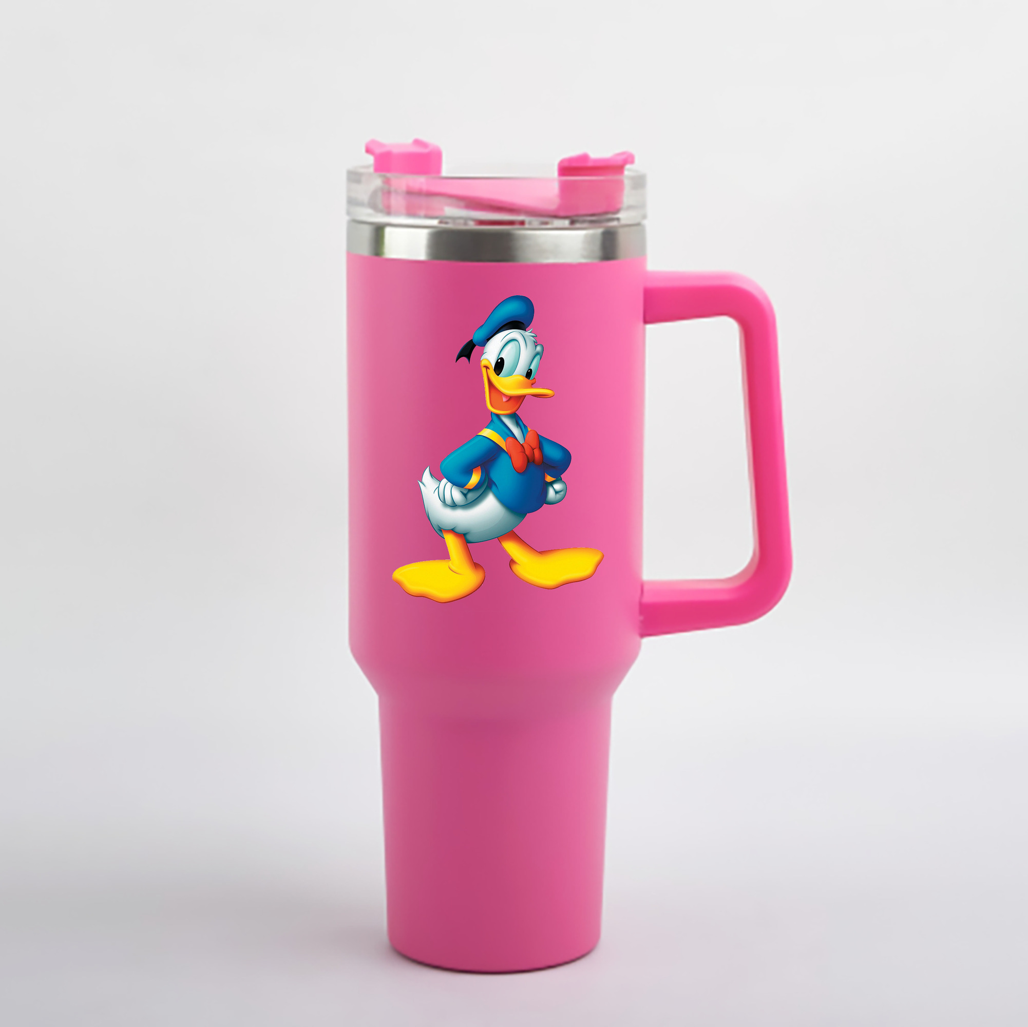 （画像用） ミッキーマウス Mickey Mouse 1200mL車用タンブラー - クリスタルステッカー（プラスチックストロー付き）
